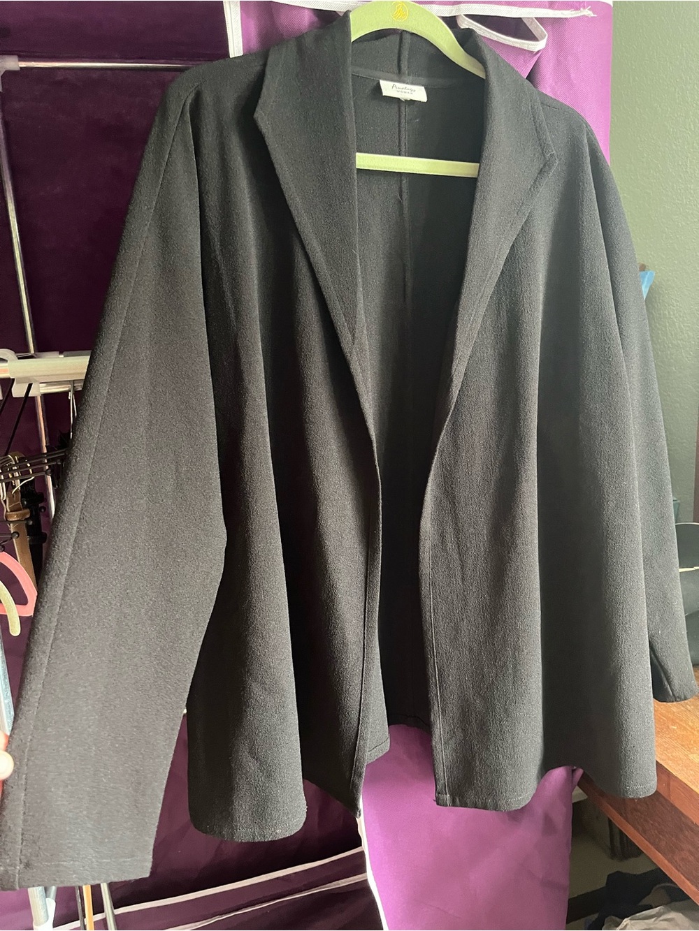 Women's Black Open-Front Blazer Jacket